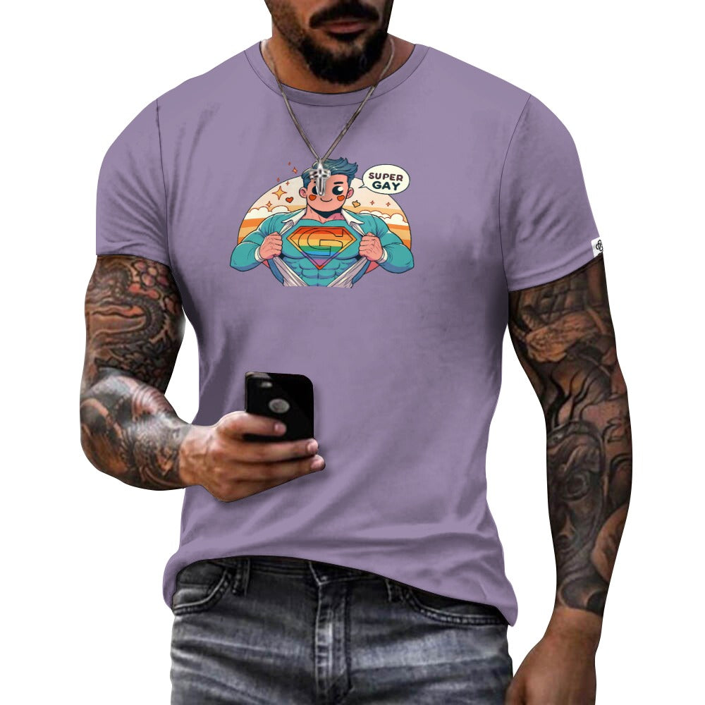 Camiseta de algodón para hombre con estampado frontal