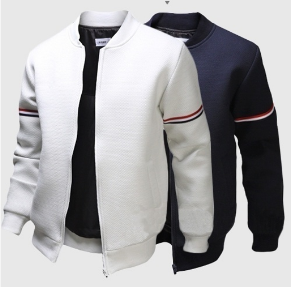 Chaqueta de color liso para hombre, manga larga, corte ajustado 