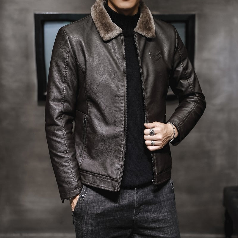 Chaqueta de cuero para hombre