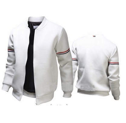 Chaqueta de color liso para hombre, manga larga, corte ajustado 