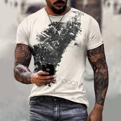 Camiseta de algodón para hombre con estampado completo