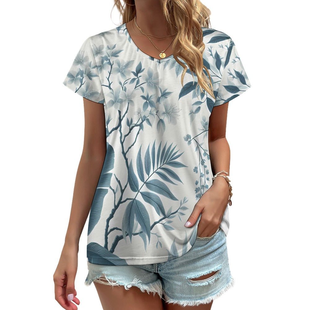 V-neck short sleeve T-shirt