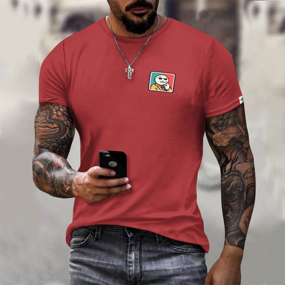 Camiseta de algodón para hombre con estampado frontal