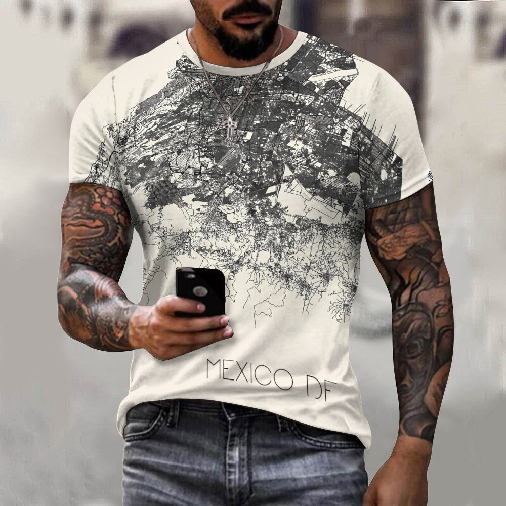 Camiseta de algodón para hombre con estampado completo