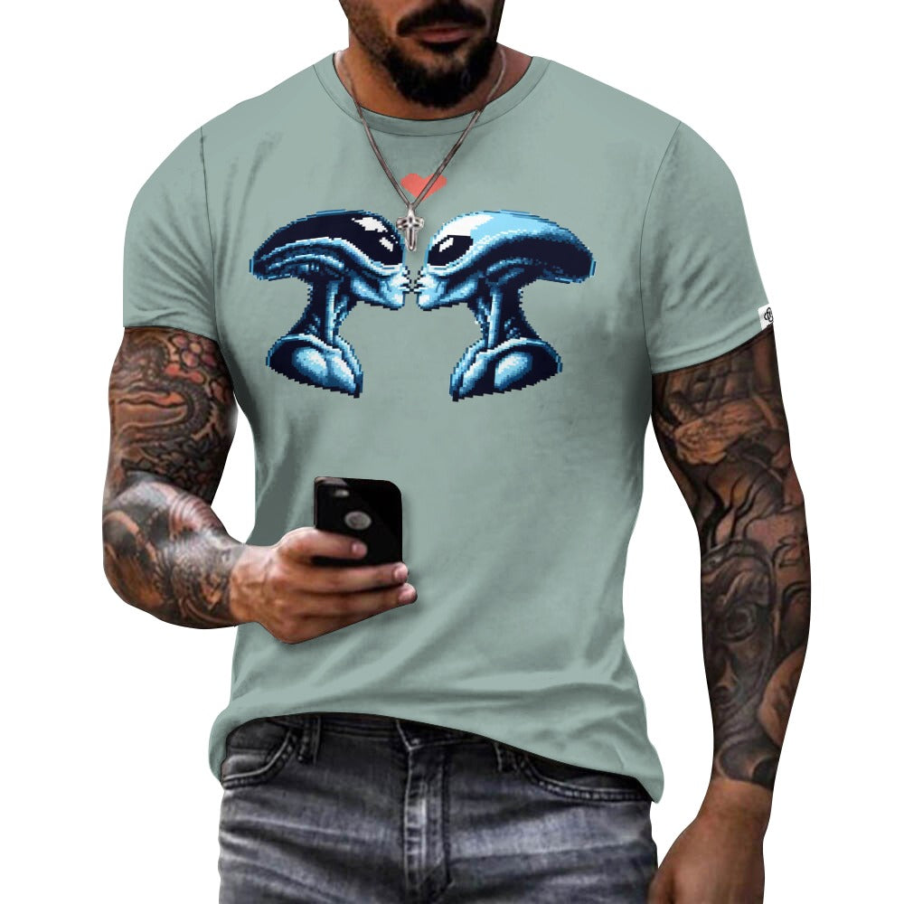 Camiseta de algodón para hombre con estampado frontal