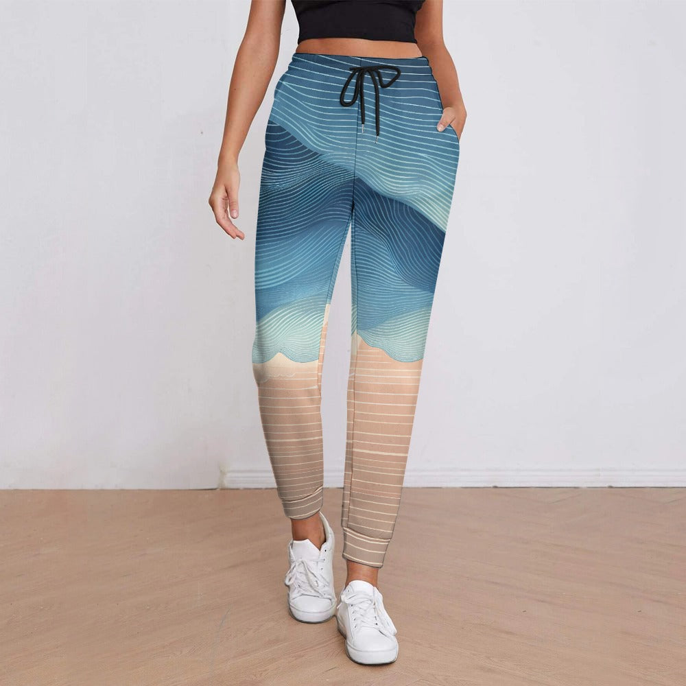 Pantalones deportivos con estampado completo para mujer