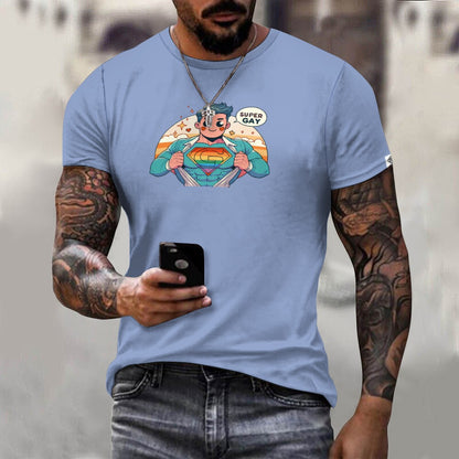 Camiseta de algodón para hombre con estampado frontal