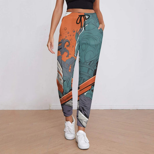 Pantalones deportivos con estampado completo para mujer