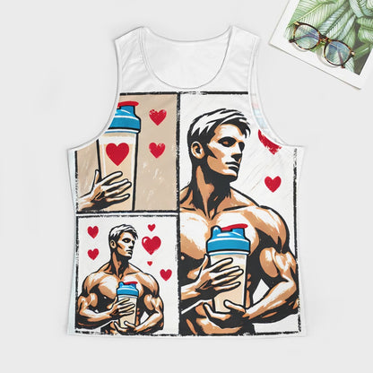 Camiseta sin mangas con estampado completo para hombre