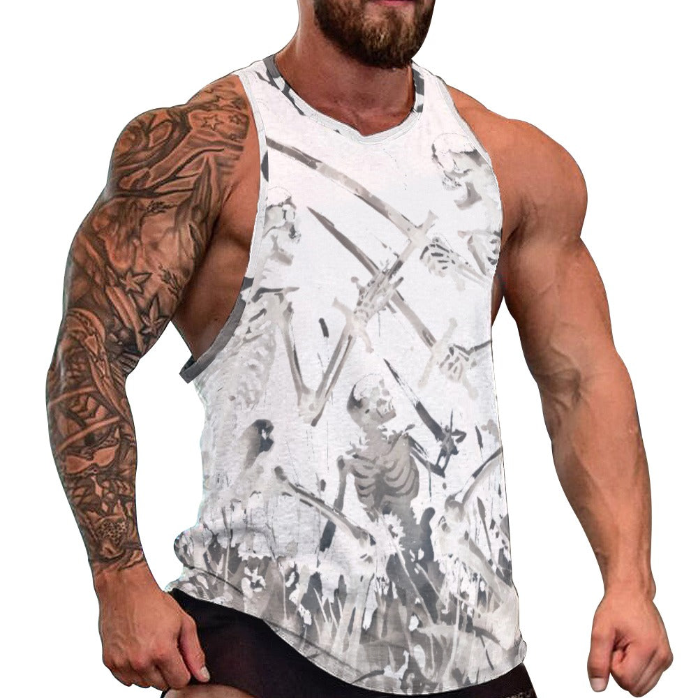 Camiseta sin mangas con estampado completo para hombre