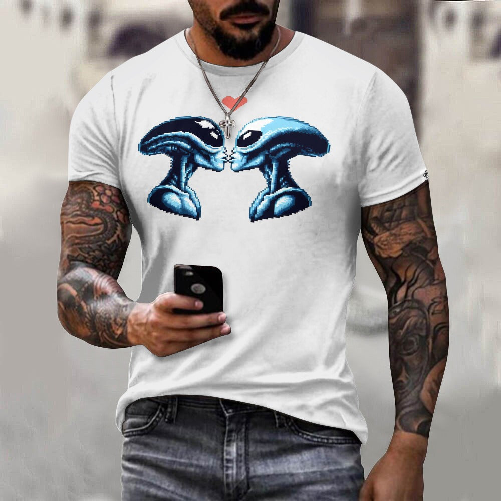 Camiseta de algodón para hombre con estampado frontal