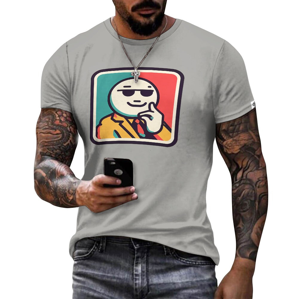 Camiseta de algodón para hombre con estampado frontal