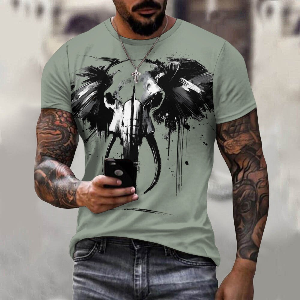 Camiseta de algodón para hombre con estampado completo