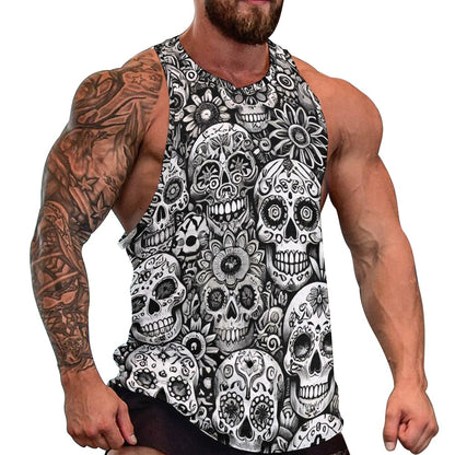 Camiseta sin mangas con estampado completo para hombre