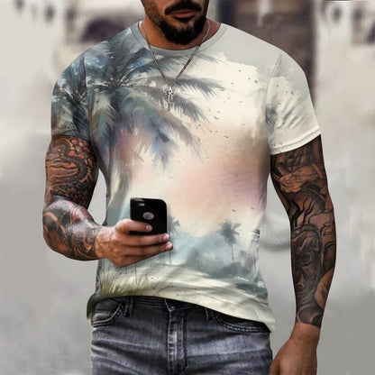 Camiseta de algodón para hombre con estampado completo