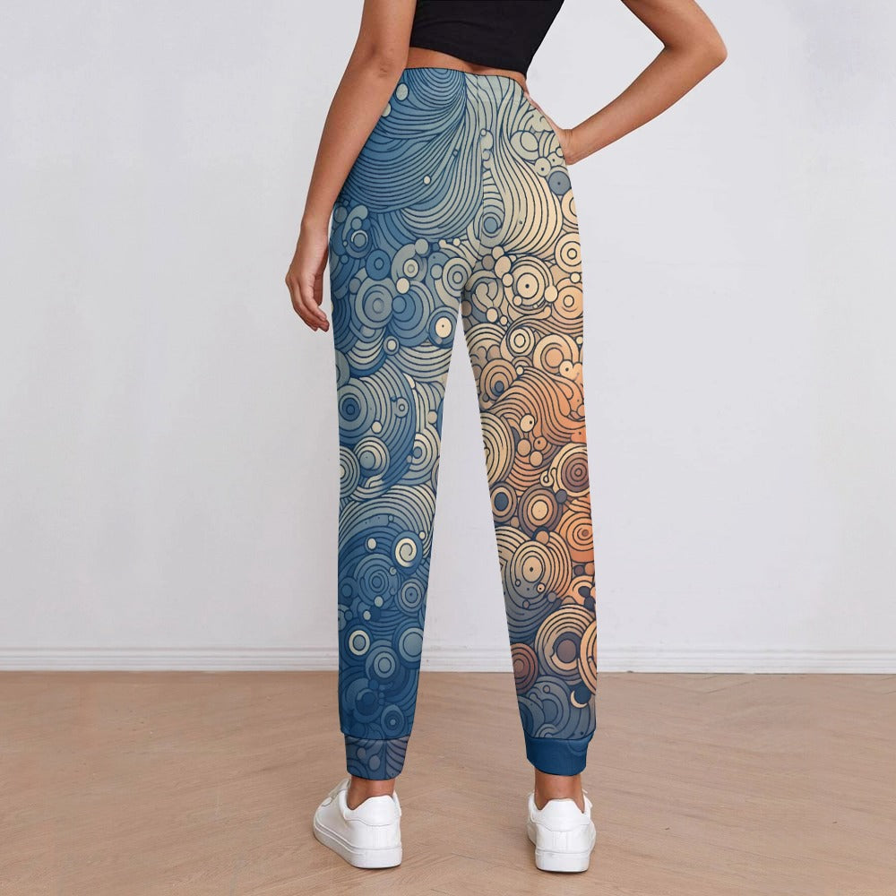 Pantalones deportivos con estampado completo para mujer