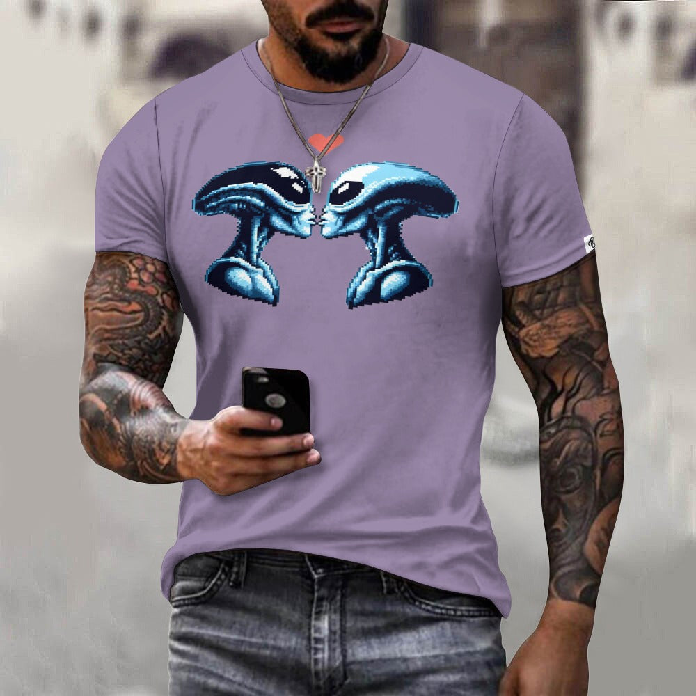 Camiseta de algodón para hombre con estampado frontal