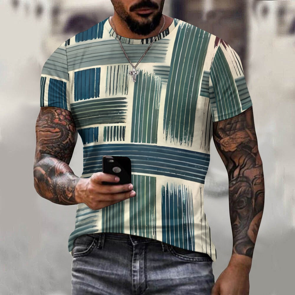 Camiseta de algodón para hombre con estampado completo