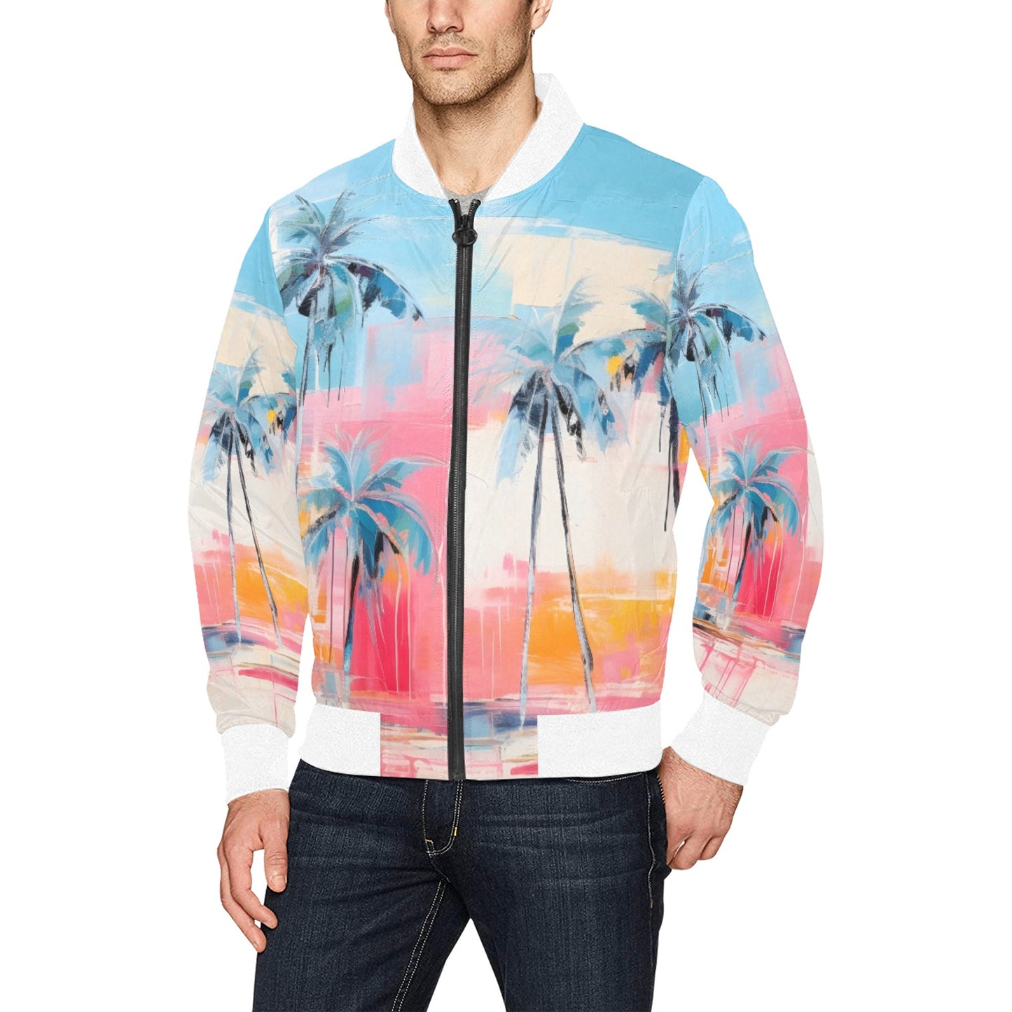 Chaqueta bomber con estampado integral para hombre