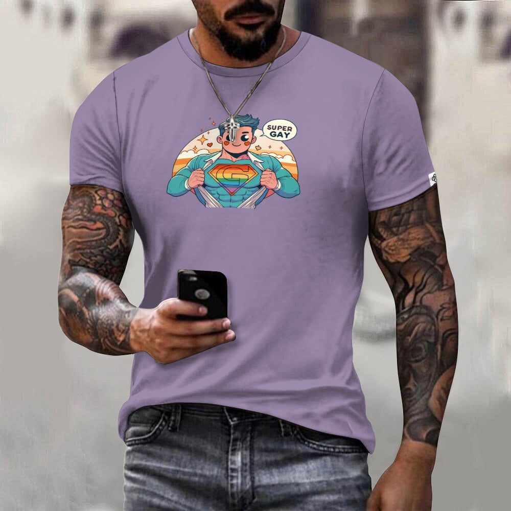 Camiseta de algodón para hombre con estampado frontal