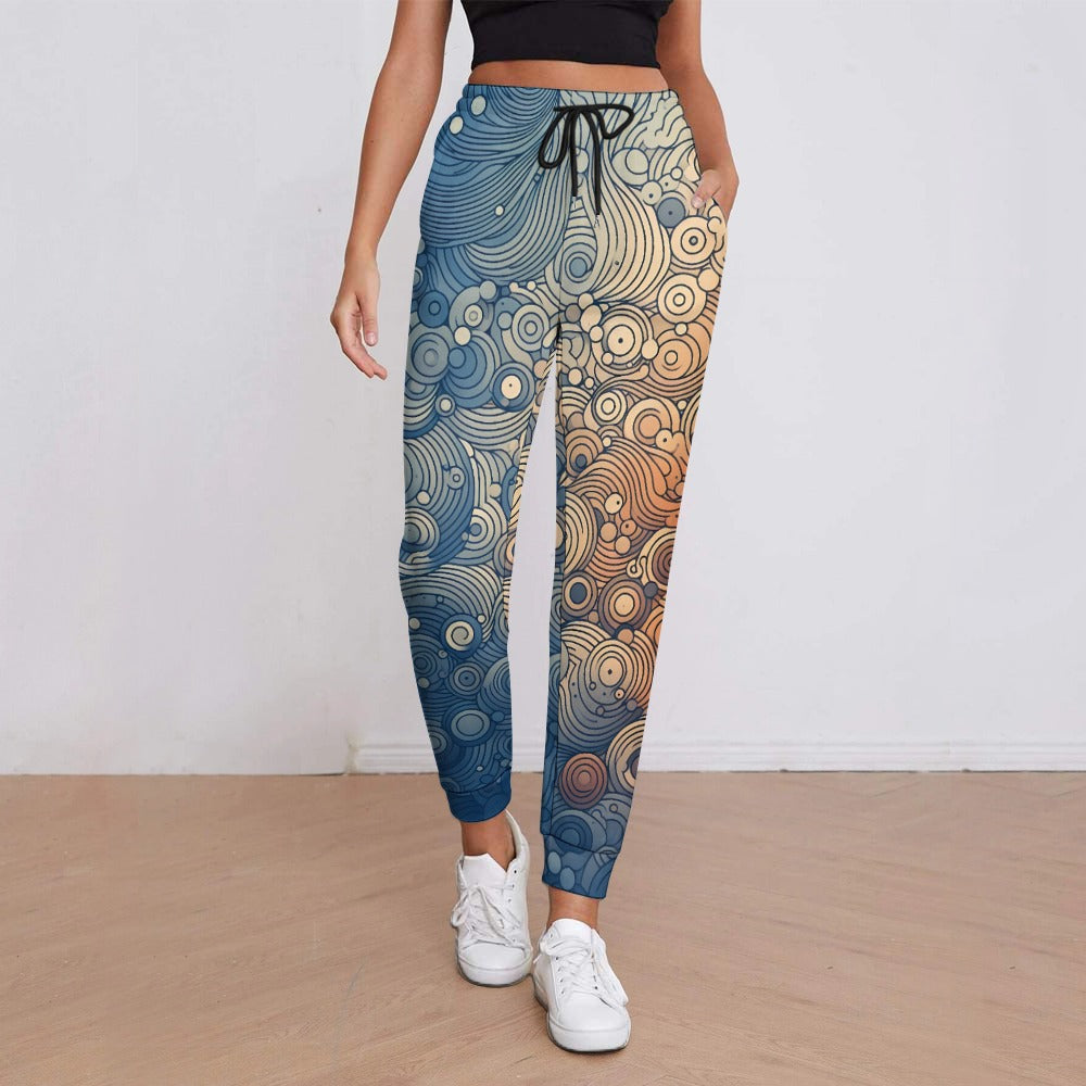 Pantalones deportivos con estampado completo para mujer