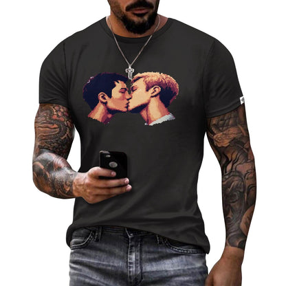 Camiseta de algodón para hombre con estampado frontal