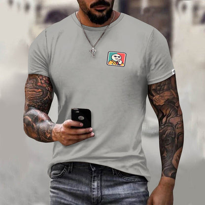 Camiseta de algodón para hombre con estampado frontal