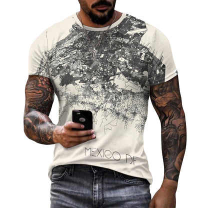 Camiseta de algodón para hombre con estampado completo