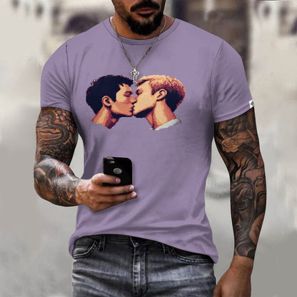 Camiseta de algodón para hombre con estampado frontal