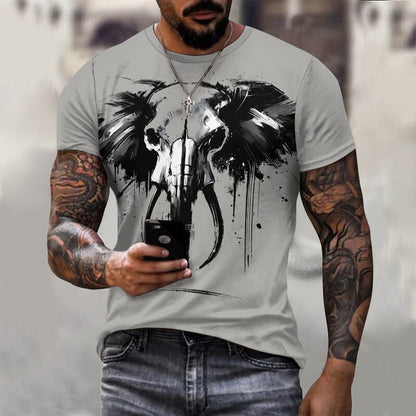 Camiseta de algodón para hombre con estampado completo