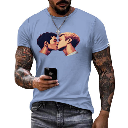 Camiseta de algodón para hombre con estampado frontal