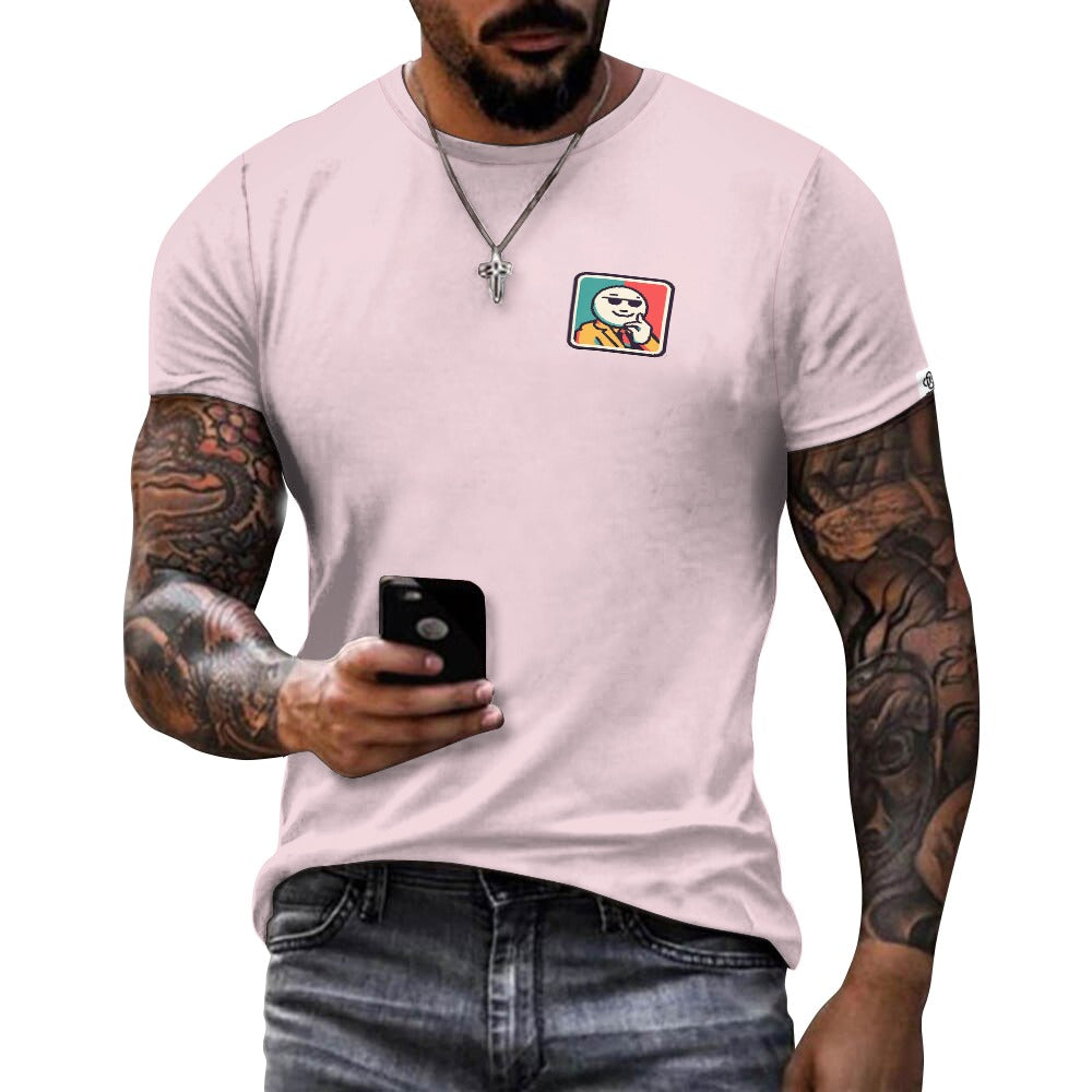 Camiseta de algodón para hombre con estampado frontal