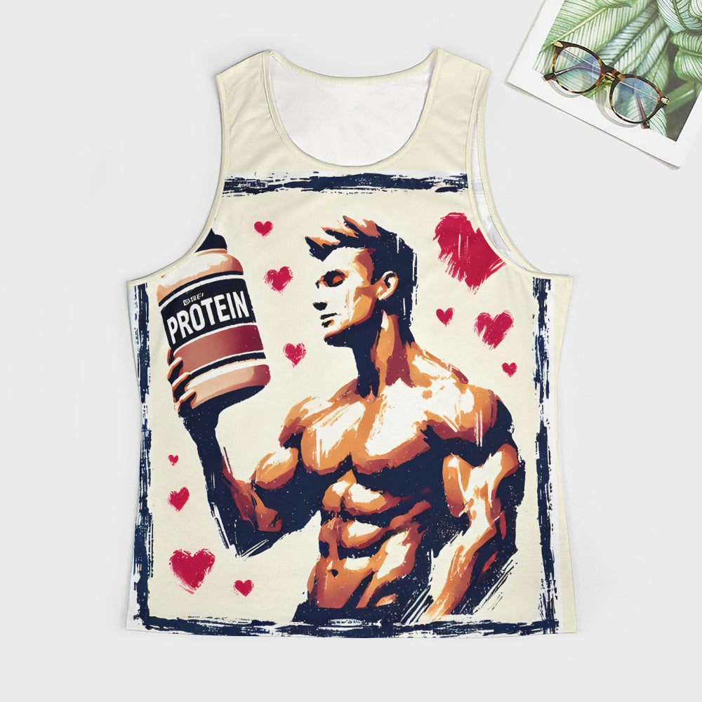 Camiseta sin mangas con estampado completo para hombre