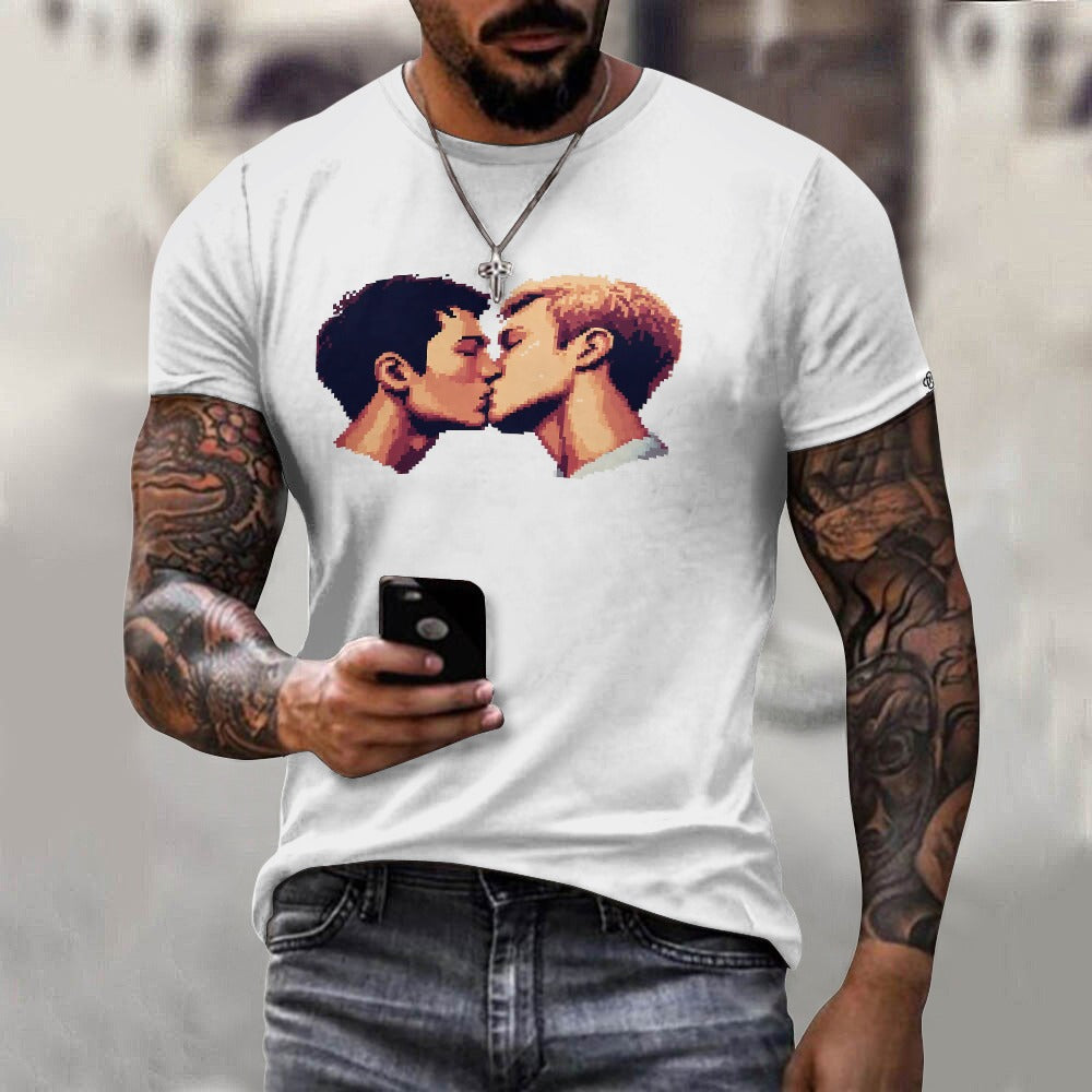 Camiseta de algodón para hombre con estampado frontal